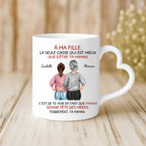 Cadeau personnalisé - mug blanc avec anse en forme de cœur et prénom imprimé – idée cadeau romantique de Love & Faith