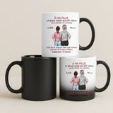 Tasse personnalisée blanche Pour ma fille avec prénoms et design imprimés pour la fête des mères – Motiv 5