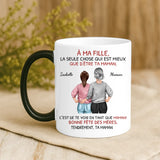 Tasse personnalisée blanche Pour ma fille avec prénoms et design imprimés pour la fête des mères – Motiv 7