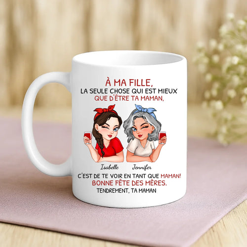 Cadeau personnalisé - mug blanc avec message et prénoms imprimés – idée cadeau unique de Love & Faith
