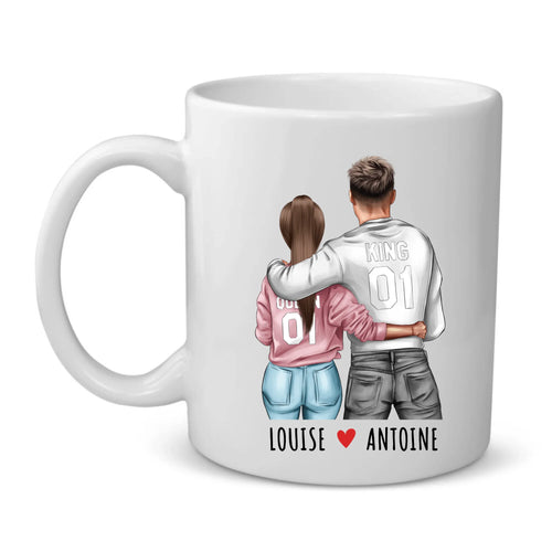 Tasse personnalisée couple Avec toi avec phrases amusantes, prénoms gravés, résistant lave-vaisselle et micro-ondes – Motiv 2