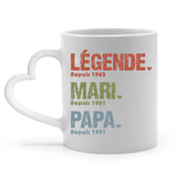 Tasse personnalisée pour papa avec texte Légende mari papa grand-père, impression sublimation résistante – Motiv 5