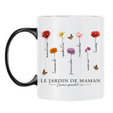 Tasse personnalisée avec prénoms et fleurs, design L'amour grandit ici – Motiv 8