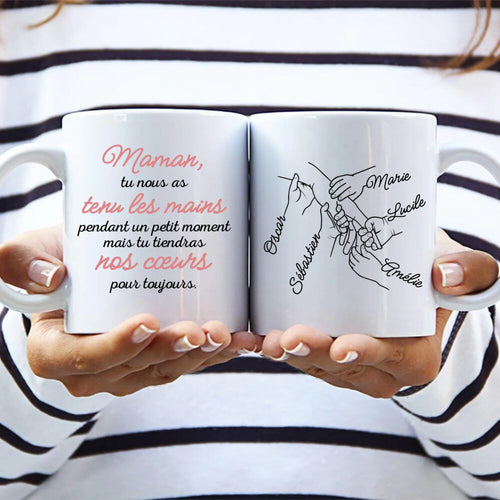 Tasse personnalisée Pour toujours Parents avec prénoms gravés, résistante lave-vaisselle