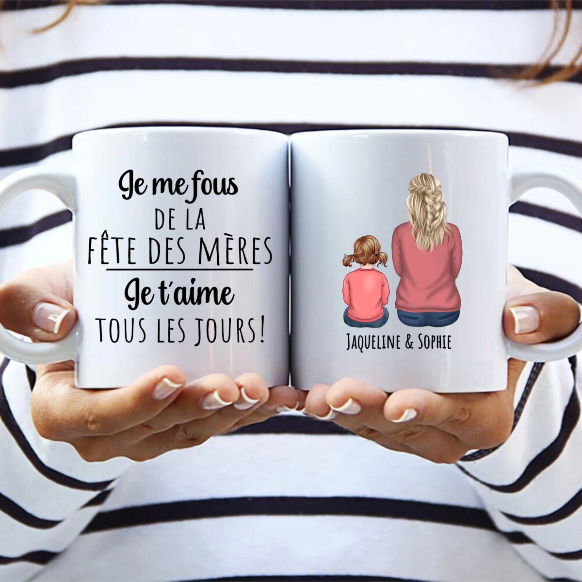 Tasse personnalisée Meilleure Mamie avec prénoms, impression sublimation de qualité