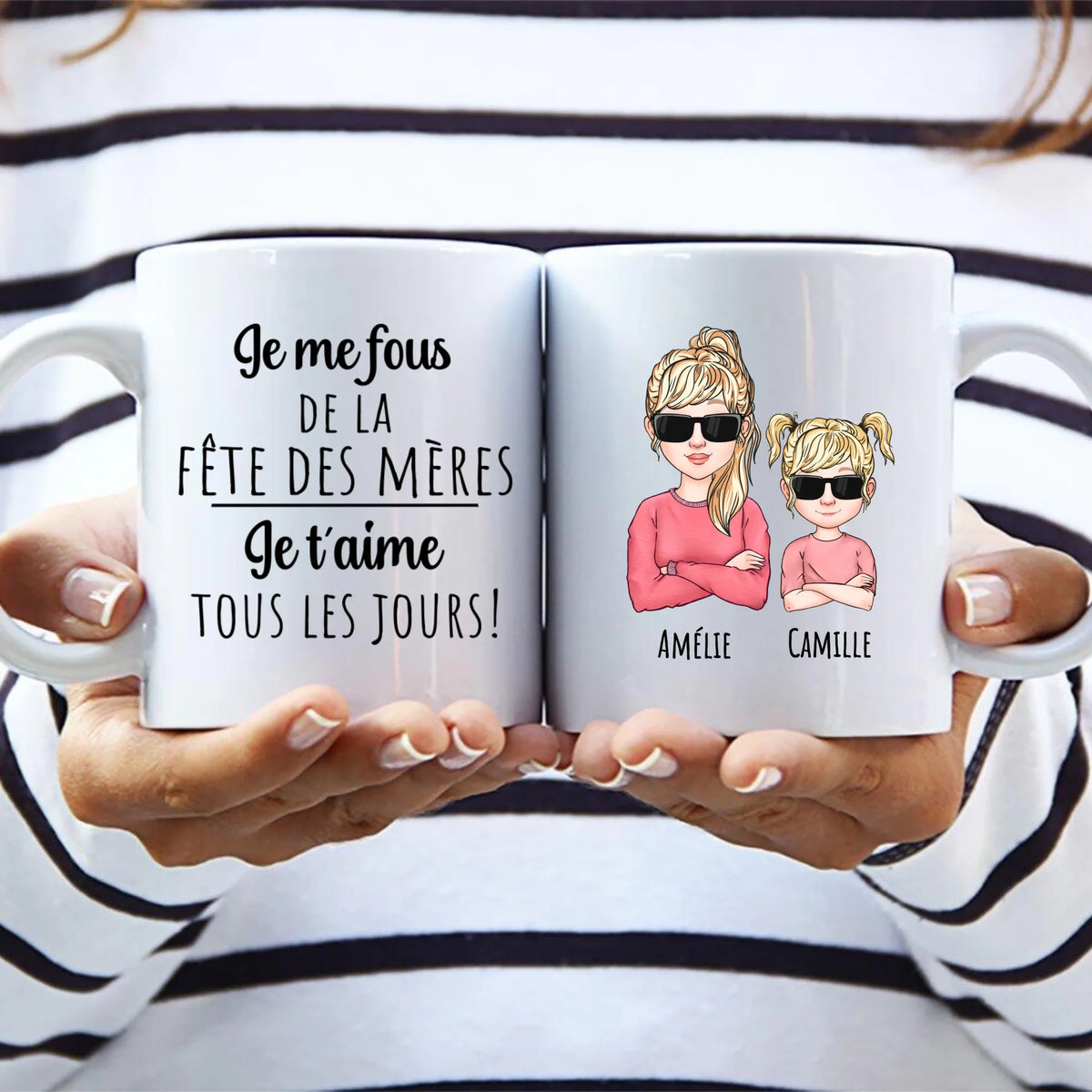 Tasse personnalisée Pour mamie Parents avec prénoms customisés et design unique, résistante lave-vaisselle