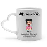 Tasse personnalisée Grands-parents Mamie Chérie avec prénoms gravés, sublimation – Motiv 5