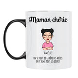 Tasse personnalisée Grands-parents Mamie Chérie avec prénoms gravés, sublimation – Motiv 8