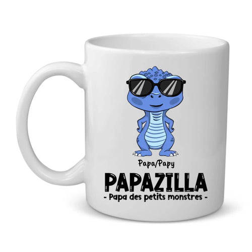 Tasse personnalisée Parents Papazilla avec prénoms enfants, design Papa Opa – Motiv 2