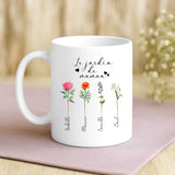 Cadeau personnalisé - mug blanc avec message et prénoms imprimés – idée cadeau unique de Love & Faith