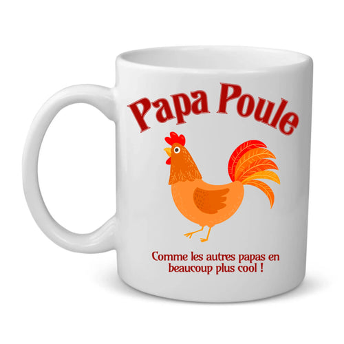 Tasse Papa Poule personnalisable avec prénoms, impression sublimation résistante lave-vaisselle – Motiv 2