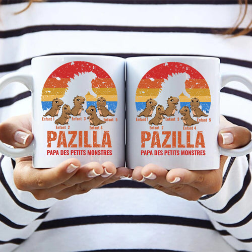 Tasse Parents personnalisée Pazilla avec prénoms, cadeau papa papy sublimation