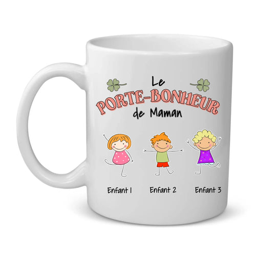 Tasse personnalisée porte-bonheur maman avec prénoms enfants, résistante lave-vaisselle – Motiv 2