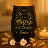 Cadeau personnalisé : photophore noir et or avec de prénoms - fabriqué par Love & Faith