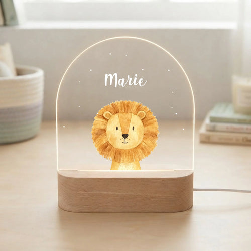 Veilleuse LED personnalisée avec animaux adorables et prénom pour enfants – Motiv 2