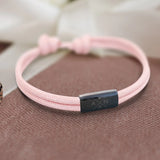 Bracelet personnalisé en corde de voile tressée avec plaque gravée aux initiales et symbole, design duo pour amis – Motiv 19
