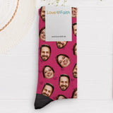 Chaussettes personnalisées pour couples avec photo et prénoms, impression couvrante, design unique – Motiv 3