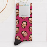Chaussettes personnalisées pour couples avec photo et prénoms, impression couvrante, design unique – Motiv 5