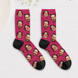 Chaussettes personnalisées pour couples avec photo et prénoms, impression couvrante, design unique – Motiv 6