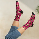 Chaussettes personnalisées pour couples avec photo et prénoms, impression couvrante, design unique – Motiv 8