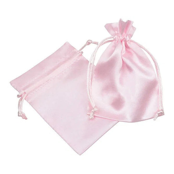 Sac cadeau en satin rose