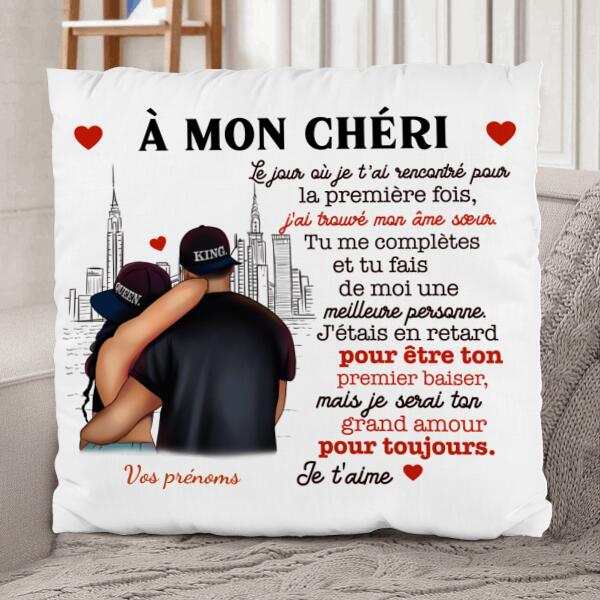 Notre histoire d’amour (Pour lui) - Couple - Coussin